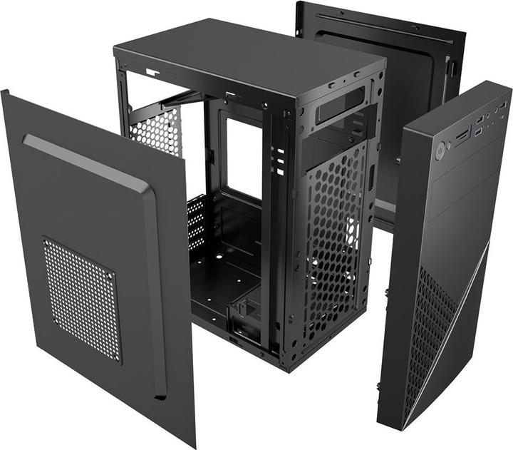Actual product image Gembird Fornax K170 mATX computer case 2x USB 20 + 1x USB 30 + 1x USB type-C black (Mini-ATX)