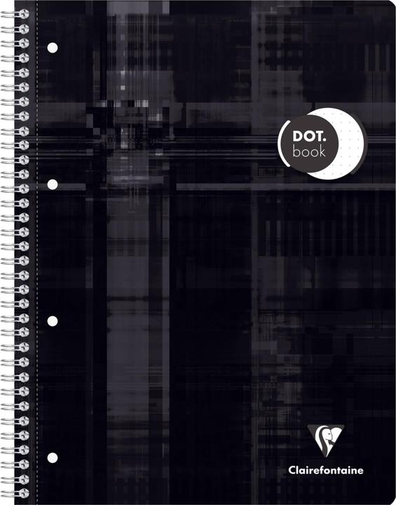 Image du produit Clairefontaine Dot Book cahier reliure intégrale 22,5x29,7cm 240 pages détachables perforé 4 trous petits carreaux (A4+, Règle spéciale)