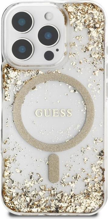 Produktbild Guess HC Resin Bottom Glitter MagSafe case for iPhone 16 Pro - gold (Apple iPhone 16 Pro)