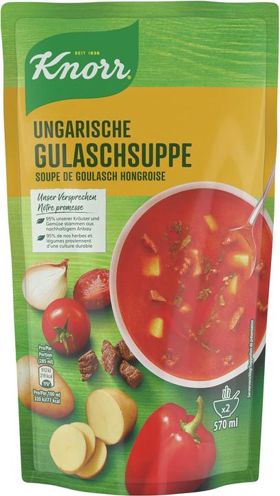 Image du produit Knorr Soupe de goulash hongroise en sachet, soupe de goulash riche, à réchauffer rapidement (570 ml)