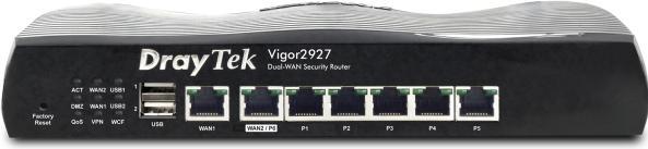 Produktbild Draytek Vigor2927 Kabelrouter Gigabit Ethernet Schwarz
