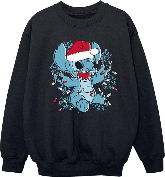 Disney Lilo And Stitch Christmas Lights Sketch Sweatshirt Mädchen