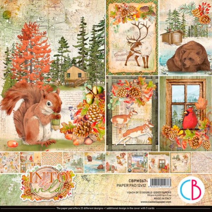 Actual product image Ciao Bella Scrapbook paper "Into the Wild", 12 sheets, 30.5 x 30.5 cm (190 g/m², 12 x)