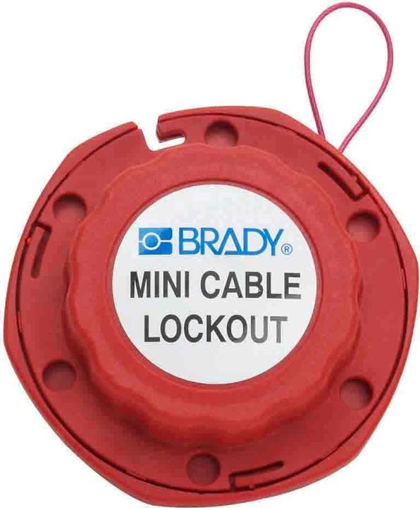 Immagine prodotto Brady Mini sistema di chiusura a cavo con cavo d'acciaio, rosso + 2,44 m di lunghezza del cavo, diametro