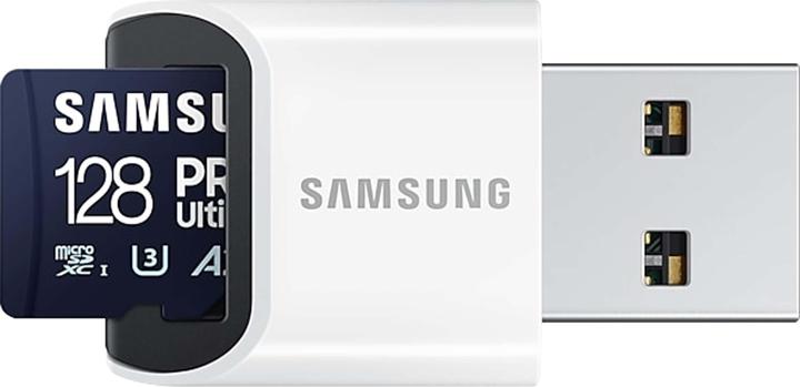 Actual product image Samsung PRO Ultimate with card reader (128 GB, microSDXC, U3, UHS-I)