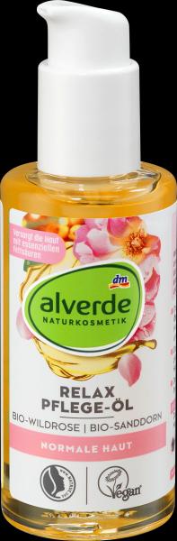 Produktbild dm alverde Relax Pflege-Öl Bio-Wildrose, Bio-Sanddorn (Körperöl, 100 ml)
