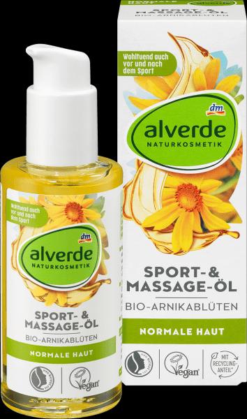 Produktbild dm alverde Sport- Massage-Öl Bio-Arnikablüten (Körperöl, 100 ml)
