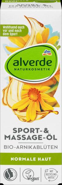 Produktbild dm alverde Sport- Massage-Öl Bio-Arnikablüten (Körperöl, 100 ml)