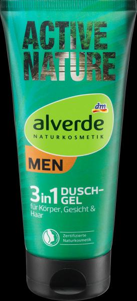 Produktbild dm alverde MEN Duschgel Active Nature 3 in 1 (200 ml)