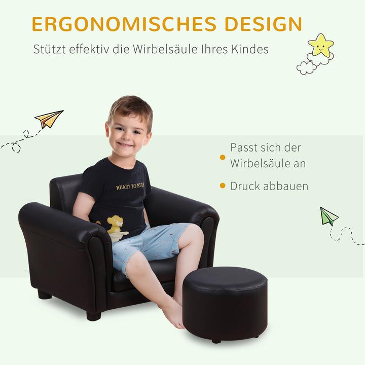 Actual product image Homcom Children's armchair with footstool (Child armchair)