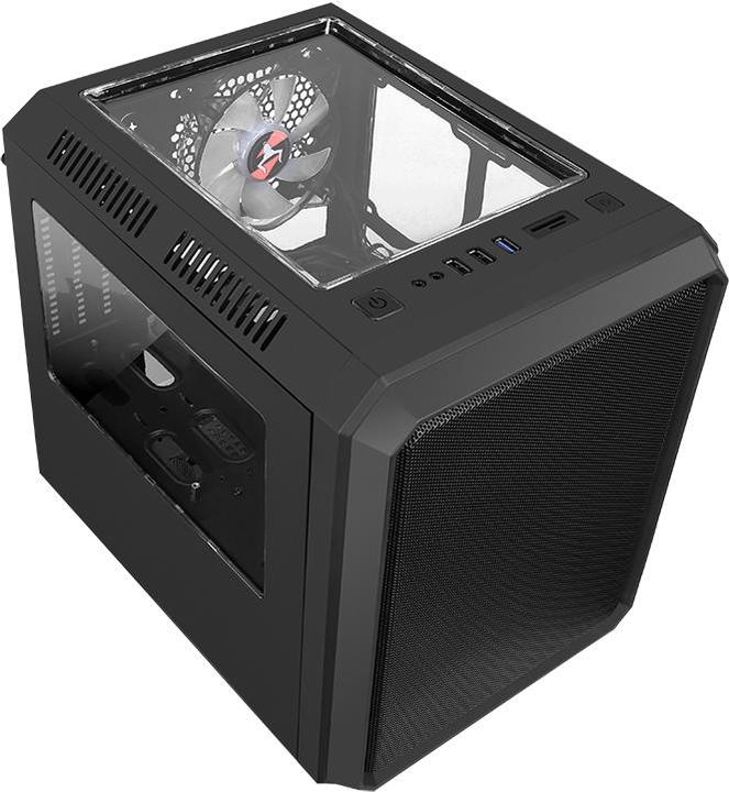 Actual product image Itek Boitier Cube Micro ATX QBO 8 Evo RGB avec fenêtre (Noir) (mATX, Mini-ATX)