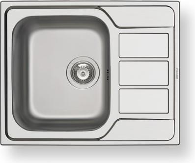 Produktbild Pyramis Athena (62x50 cm) 1B 1 D 100187701 Spüle Stahl Leinen silber (Einbauspüle, 62 cm, 50 cm)