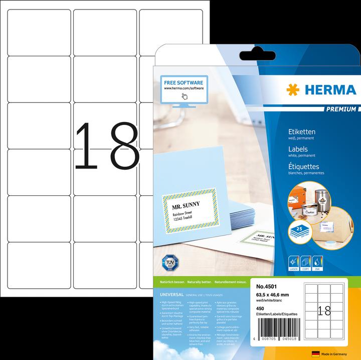 Actual product image HERMA Universal labels A4