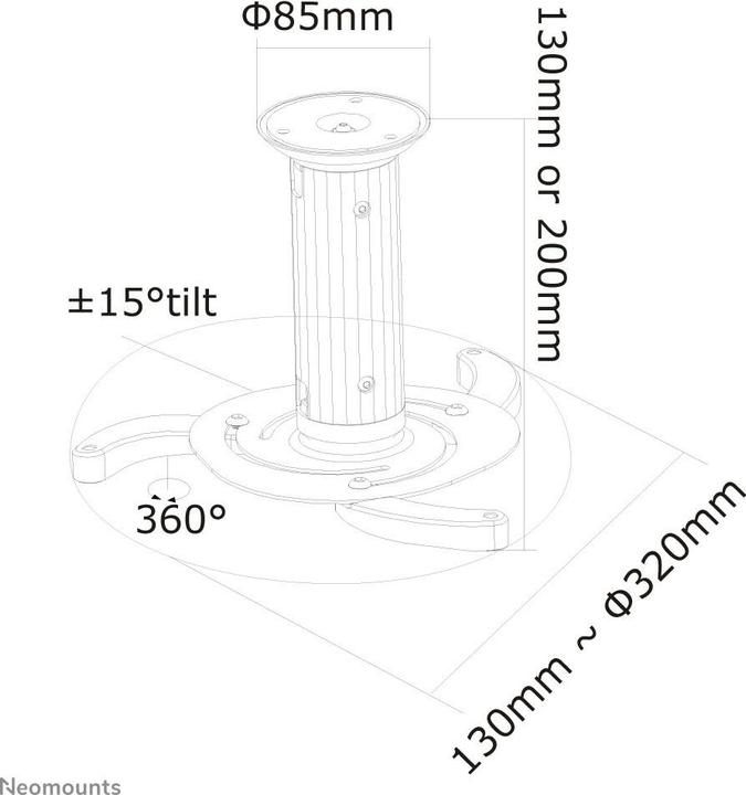 Immagine prodotto Neomounts Montaggio a soffitto Beamer C-80 (Soffitto)