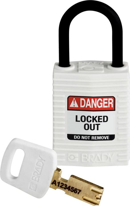 Actual product image Brady SafeKey Compact nylon lockout padlocks