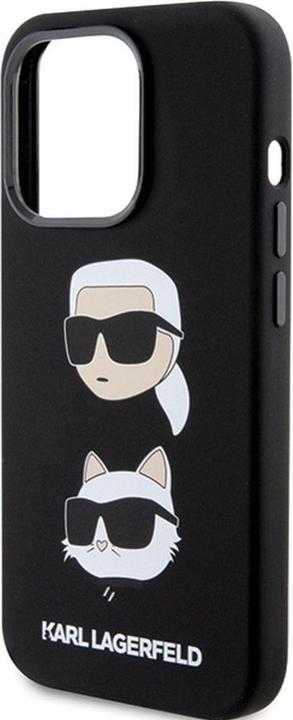 Actual product image Karl Lagerfeld KLHCP15XSDHKCNK iPhone 15 Pro Max 6.7" czarny/black Silicone Karl&Choupette Head (Apple iPhone 15 Pro Max)