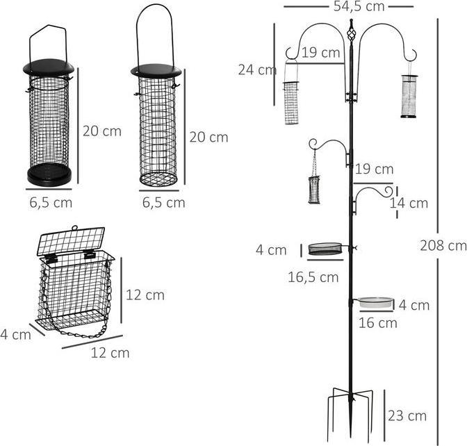 Actual product image Swisshandel24 Bird Feeding Station Set Bird Feeder Feeding Plate Complete Feeding Column Bird Feeder Statio