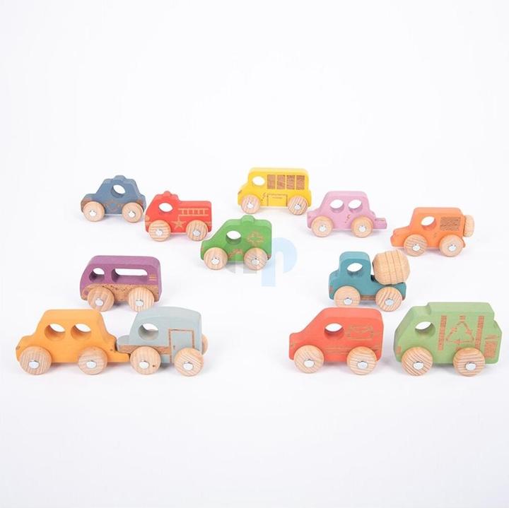 Produktbild TickiT Set mit 12 Spielzeug-Autos aus Holz
