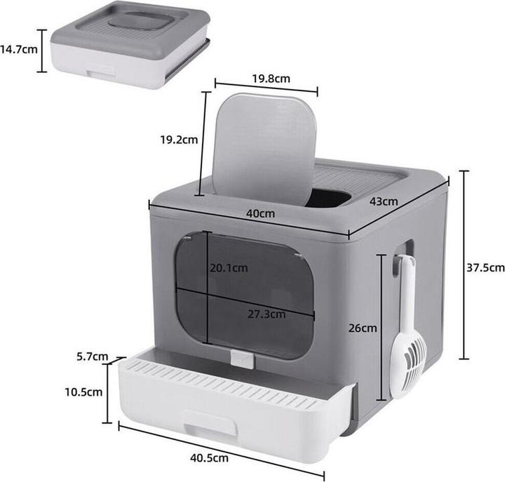Produktbild Hermex Haubentoilette mit Deckel und Sieb (Katzenklo geschlossen)