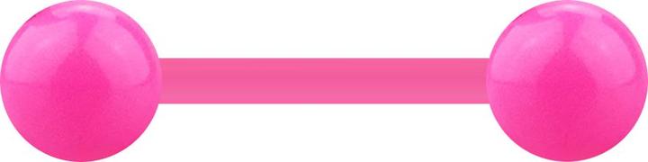 Star Piercing Barbell pink mit zwei Kugeln (ohne Messing, Acryl)