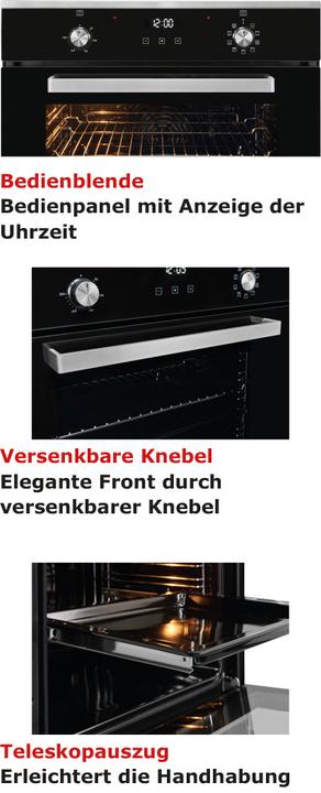 Immagine prodotto Exquisit EBE76-9-H-020 inox, forno da incasso