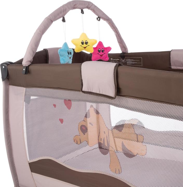 Actual product image tectake Travel cot dog with changing mat and carrying bag