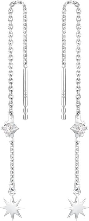 Amor Ohrschmuck für Damen, Sterling Silber 925 rhodiniert, Zirkonia Stern (Silber 925)