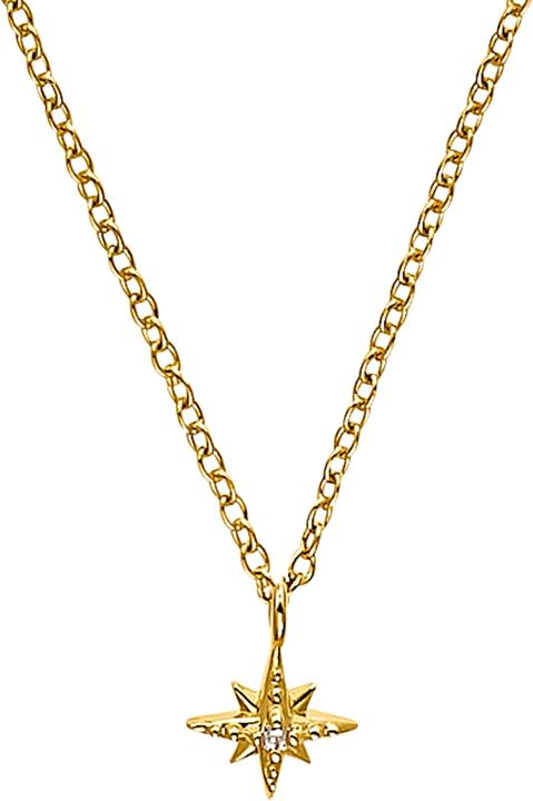 Amor Sets for ladies, sterling silver 925 gold plated, zirconia star (Silver 925)