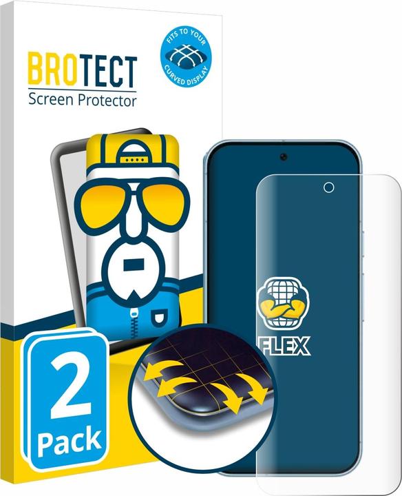 Actual product image BROTECT Fullscreen Protective Film Screen Protector Film Clear Transparent (2 Piece, Google Pixel 9 Pro XL)