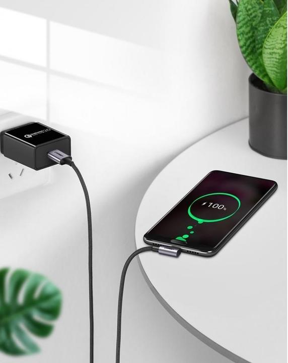 Productafbeelding Ugreen USB-C Haaks naar USB-A 2.0 A 3A Datakabel (2 m, USB 2.0, 18 W)