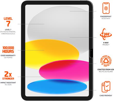 Actual product image Eiger Mountain Black Privacy 360 (1 Piece, iPad 2025 (11th gen), iPad 10.9 (2022))