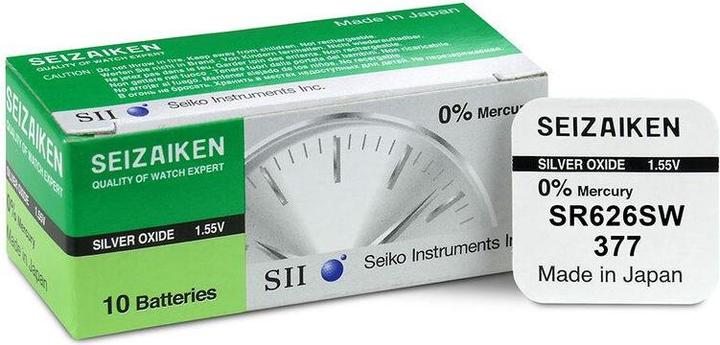 Seiko 377 / SR626SW - 10 button cells (10 pcs., AG4, SR66, 28 mAh)