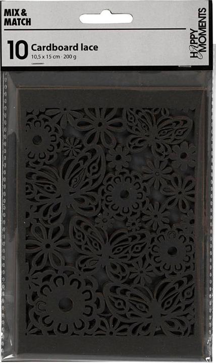 Actual product image Creativ Company Black patterned cardboard, 10 pcs. (200 g/m², 10 x)