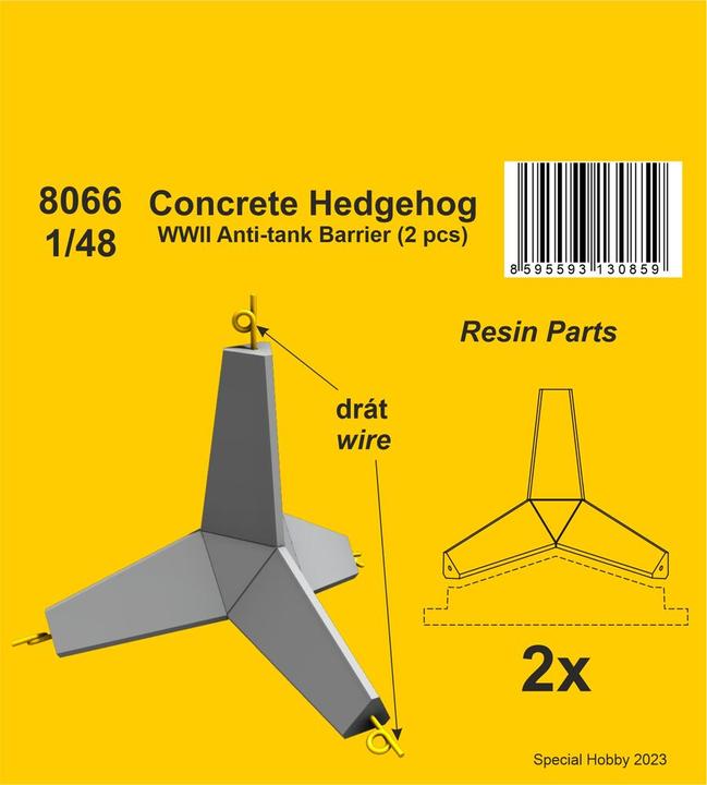 Image du produit CMK Concrete Hedgehog - WWII Barrière anti-tank (2 pcs.) 1/48