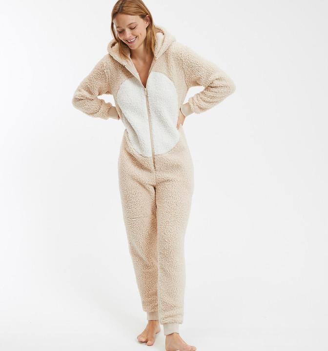 So'home Kapuzenjumpsuit aus Sherpa-Fleece