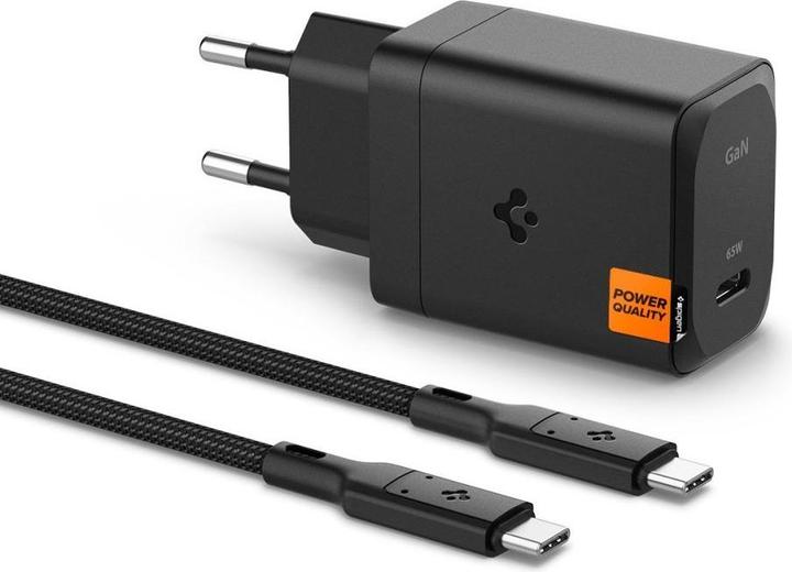 Actual product image Spigen ArcStation Pro Charger + USB-C 65-W Cable - Black (65 W)