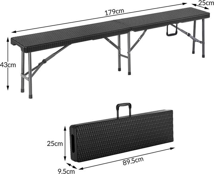 Image du produit Casaria Lot de 2 bancs pliants