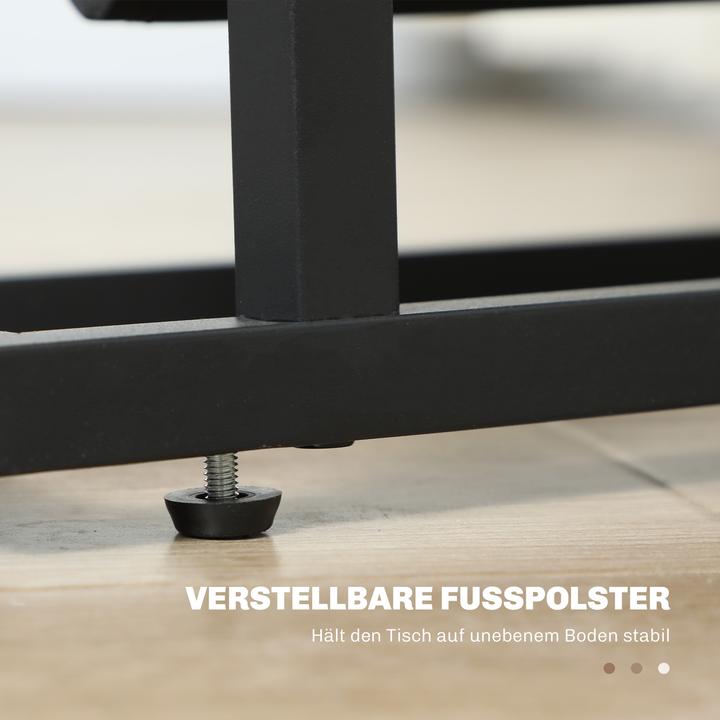 Produktbild Homcom Couchtisch Metall, Hartglas Schwarz
