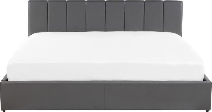 Image du produit Beliani Lit en simili cuir gris avec sommier relevable 180 x 200 cm DREUX (180 x 200 cm)