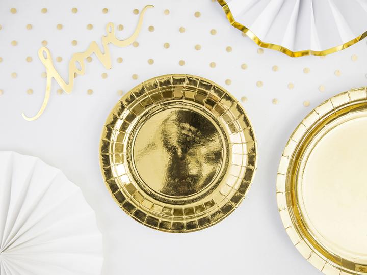 Produktbild Partydeco Pappteller Gold 18cm (6Stk) (6 x)