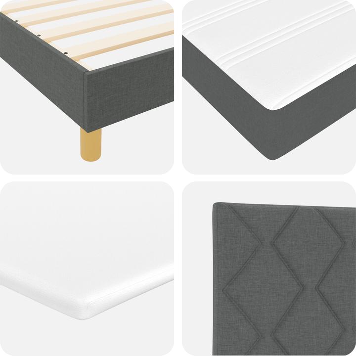 Image du produit VidaXL Lit Boxspring avec matelas Gris foncé 100x200 cm Tissu (100 x 200 cm)