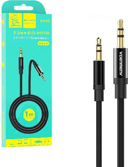 Denmen STEREO-GEFLOCHTENES KABEL, Klinke auf Klinke, 3,5 Zoll, 1 m, DX03 (1 m)