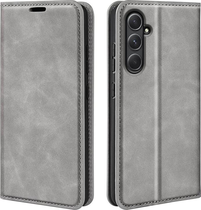 Cover-Discount Galaxy A55 - Stand Flip Case Housse grise (Samsung Galaxy A55)