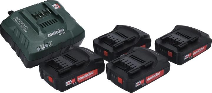 Actual product image Metabo Basic Set 4x Li-Power battery pack 18 V 2.0 Ah CAS Li-Ion battery ( 4x 625596000 ) + ASC 55 charger (18 V)