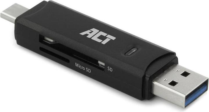 Immagine prodotto Lettore di schede USB 3.2, SD/micro SD, USB-C o USB-A, nero (USB-C 3.2 Gen 1)