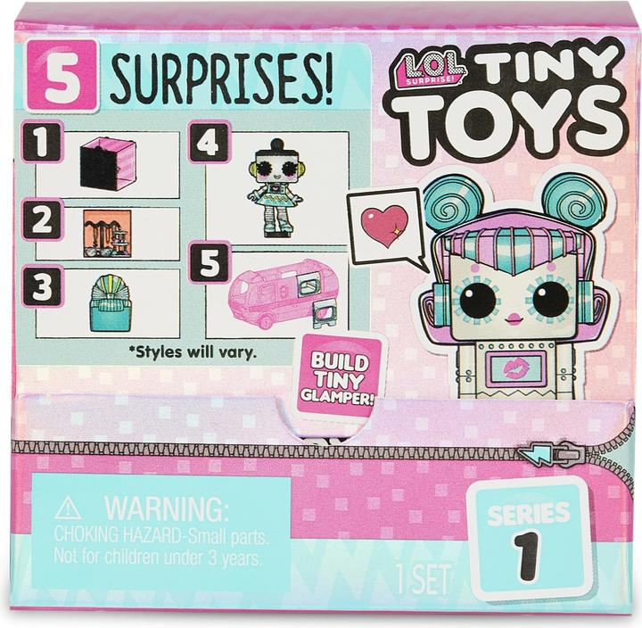 Actual product image Little Tikes L.O.L. Surprise! Tiny Toys Set of 5 Surprises including 1 Mini 1.5 cm, Accessories, Glamper Piece, S