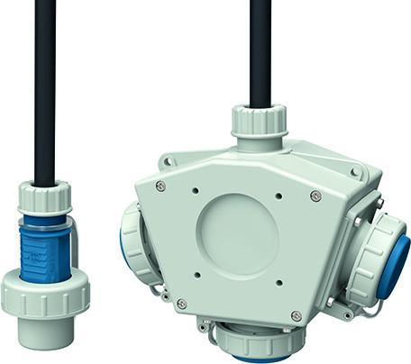 Produktbild Mennekes MEN 92386 Steckdosenkombi. DELTA-Box Wasserdicht (3 x, CEE 32/5)