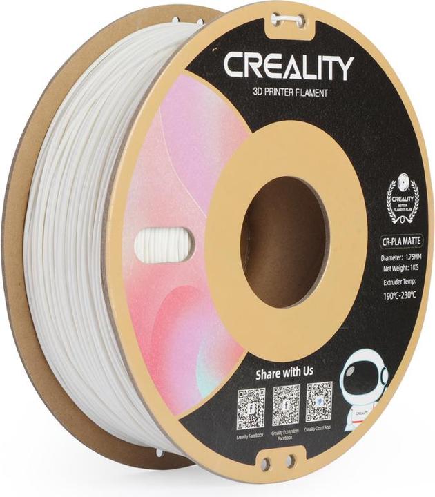 Actual product image Creality CR-PLA Matte 3D printer filament, 1.75 mm, gypsum white (PLA, 1.75 mm, 1000 g, White)
