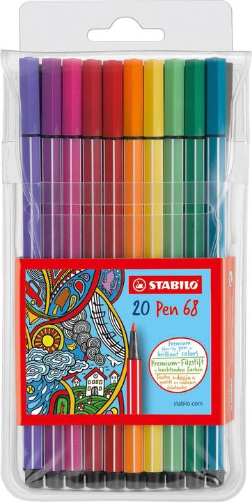 STABILO Pen 68 Premium-Filzstift (Mehrfarbig, 20 x)