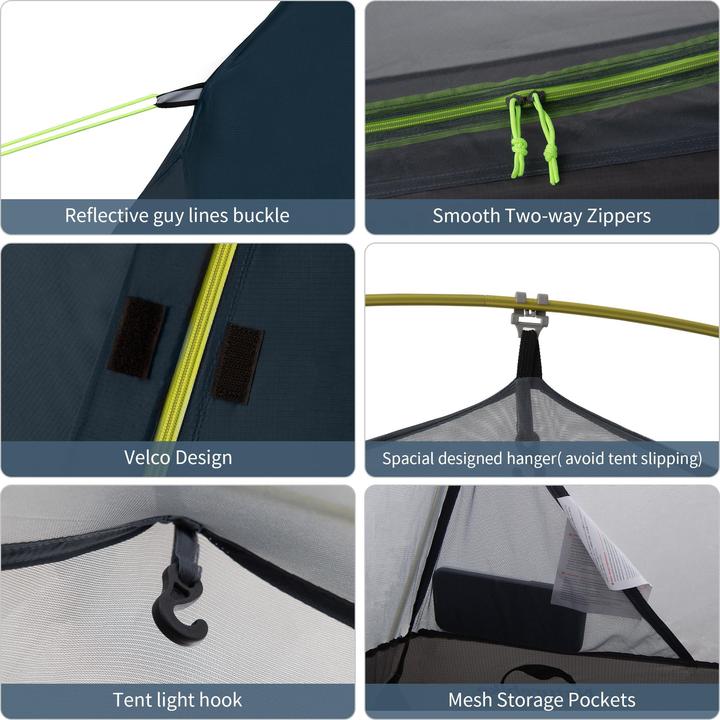 Produktbild Naturehike cycling Ultralight 1 man tent + mats 20D Forest navy blue + mats (1 Person)
